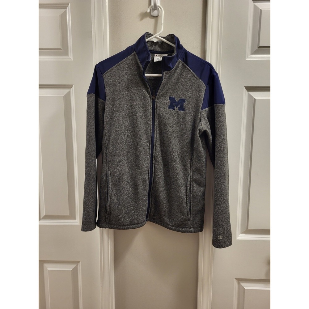 CHAMPION Authentic Athleticwear University of Michigan UofM Zip Up Mens Small